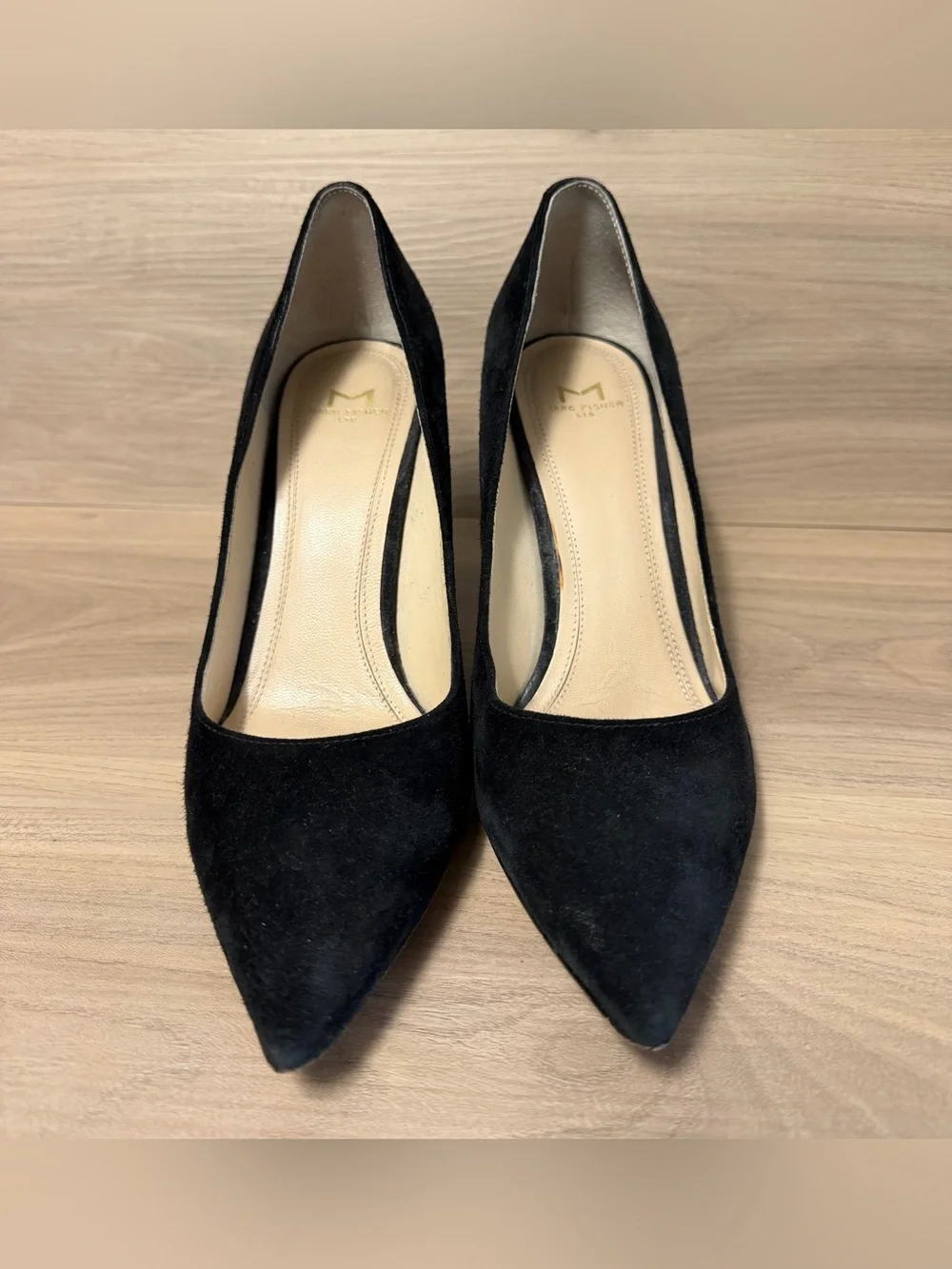 Marc Fisher LTD Women's Black Suede Heels Pointed Toe Size 7.5